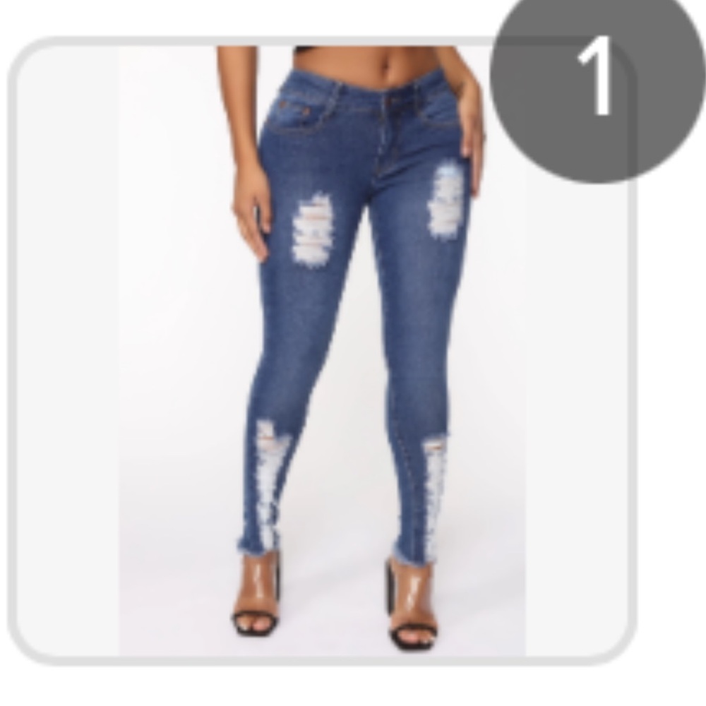 Fashion Nova Ripped Distressed Skinny Jeans